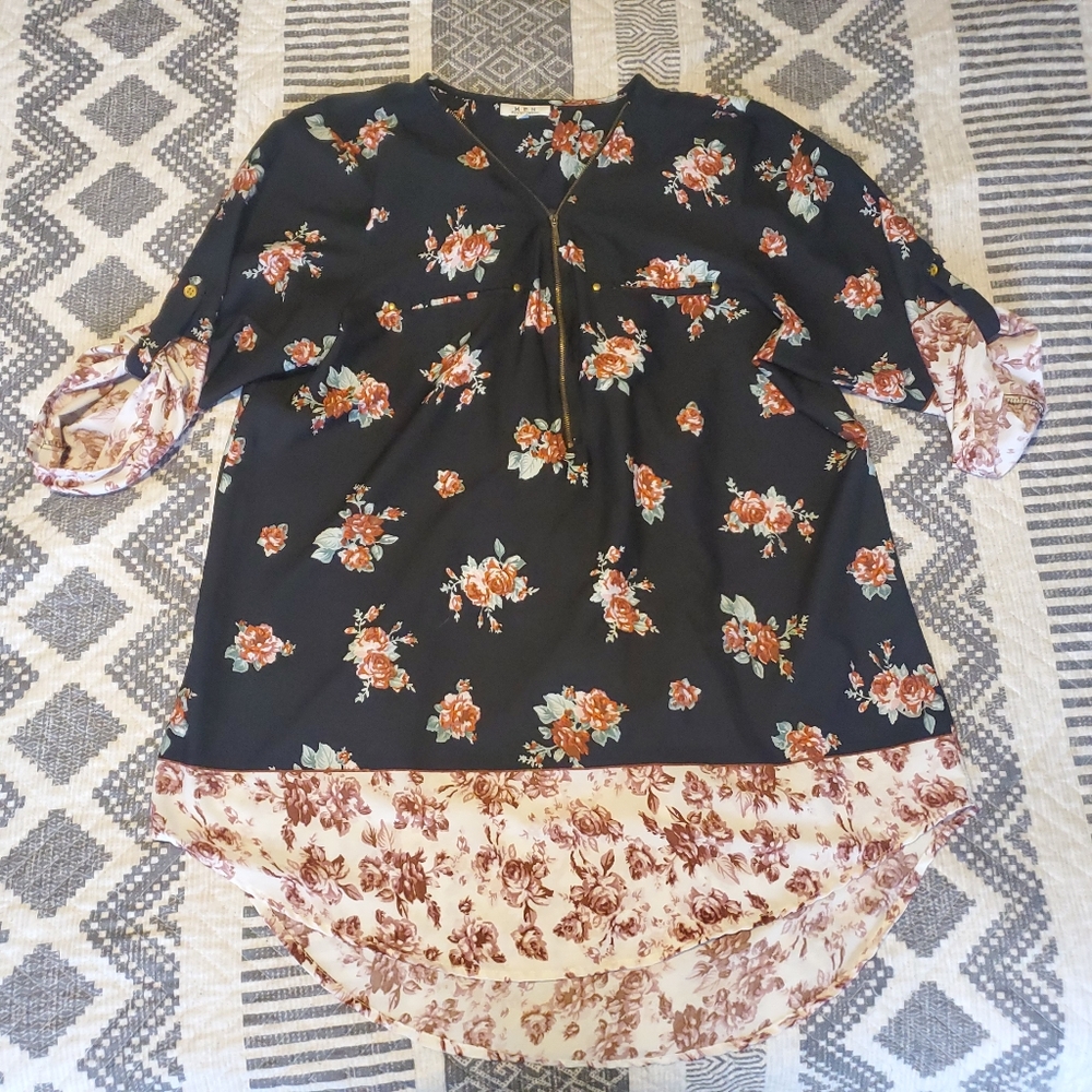 Long Flowy Floral Top